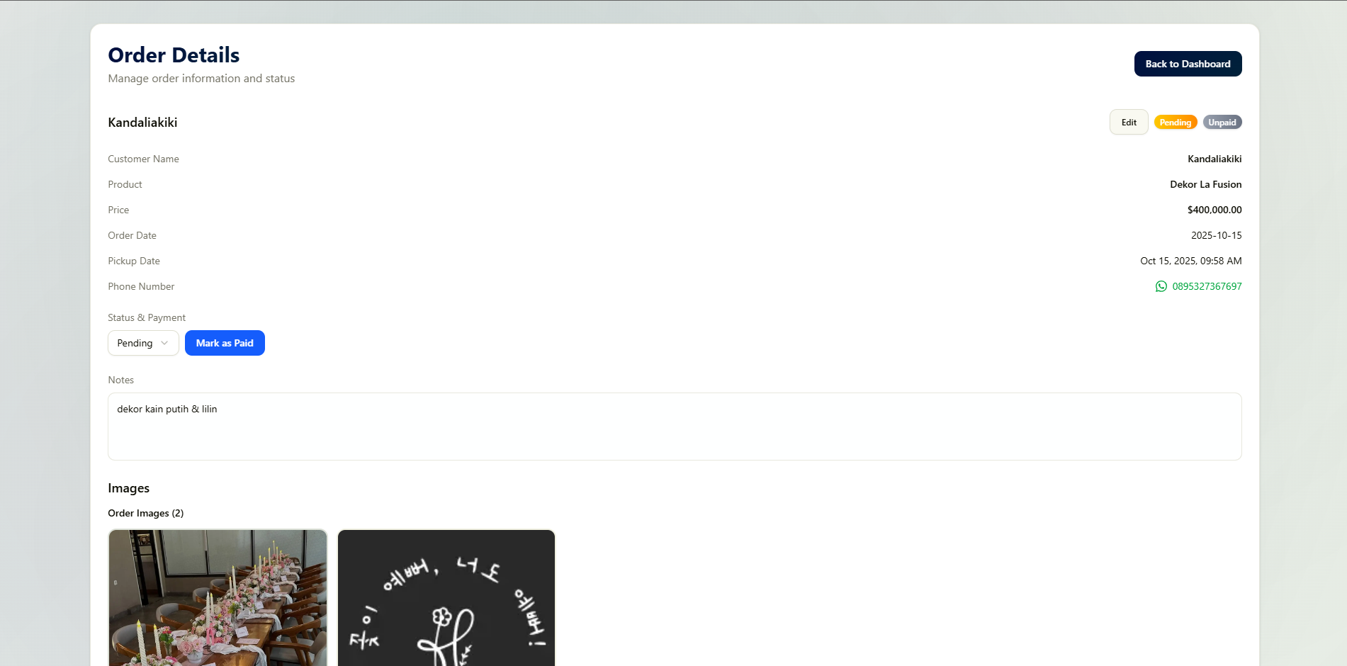 Order Management System preview